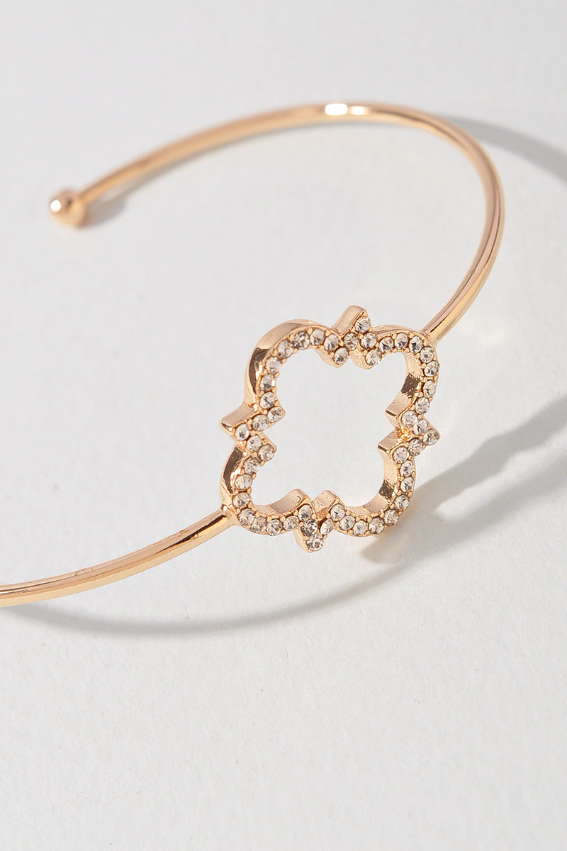 GOLD DIPPED CLOVER CUFF BRACELET