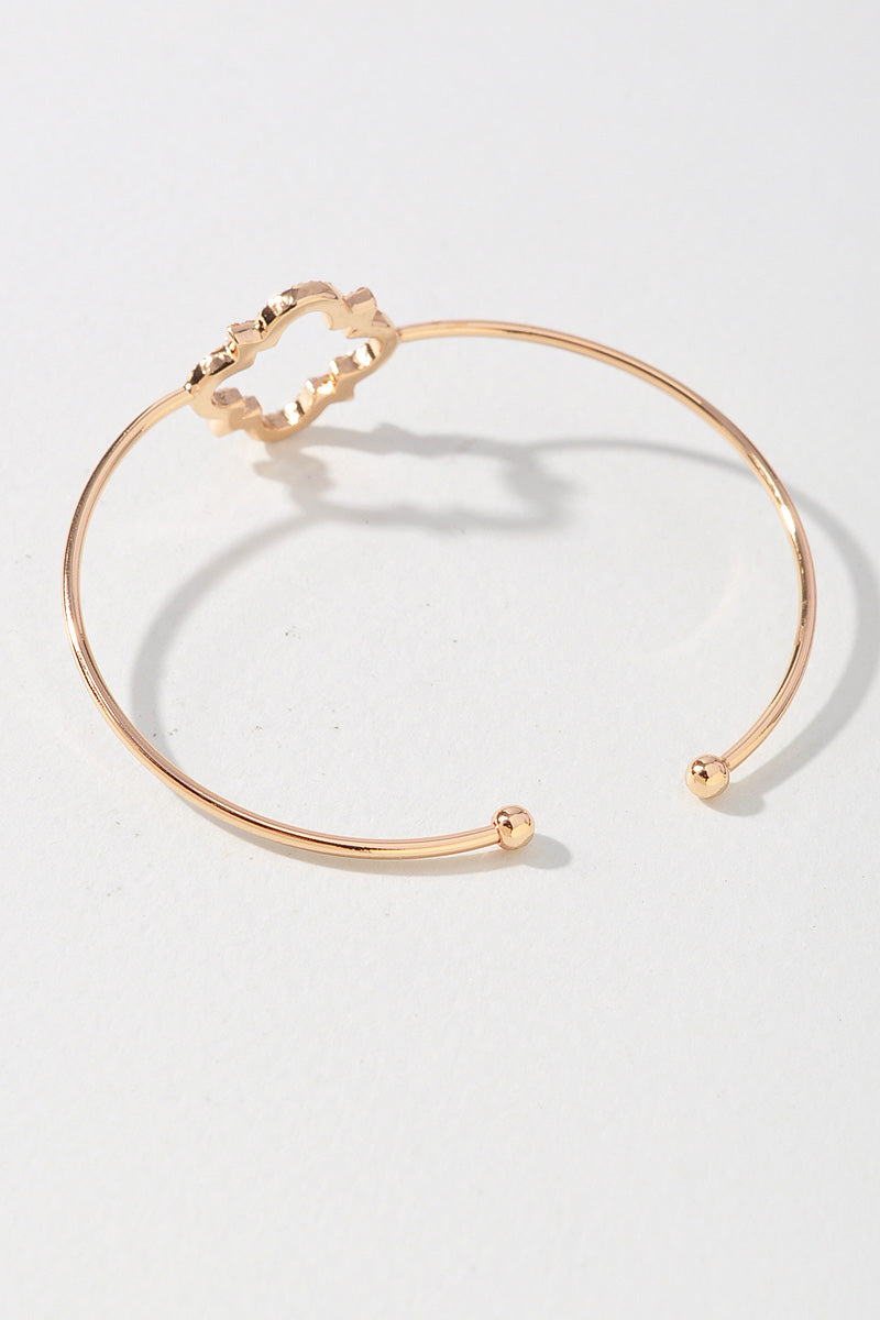 GOLD DIPPED CLOVER CUFF BRACELET