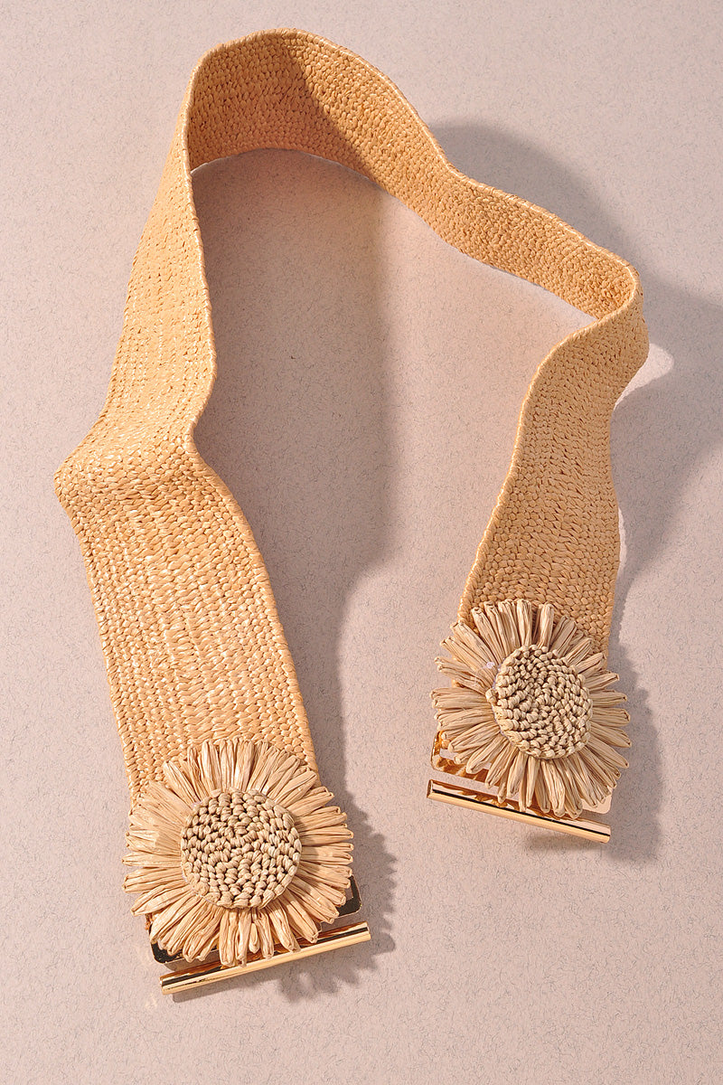 DOUBLE FRONT FLOWER ELASTIC BELT