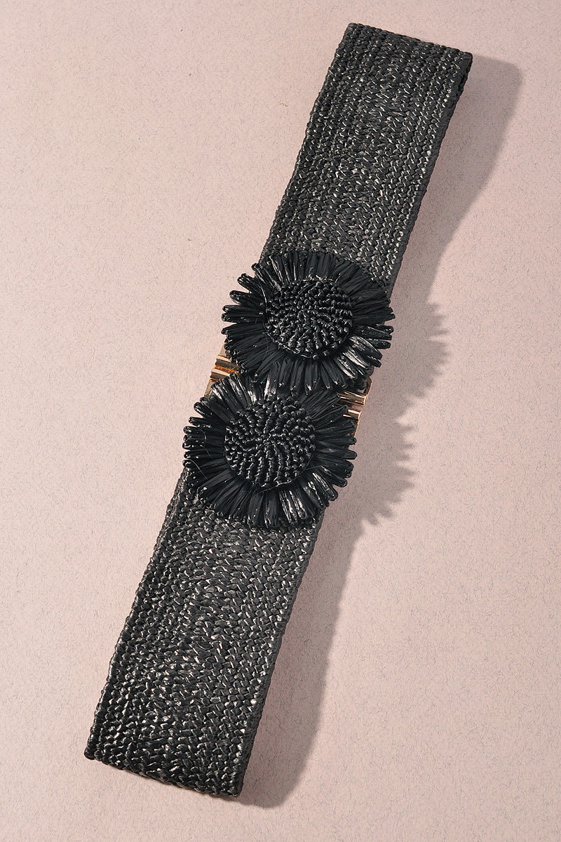 DOUBLE FRONT FLOWER ELASTIC BELT