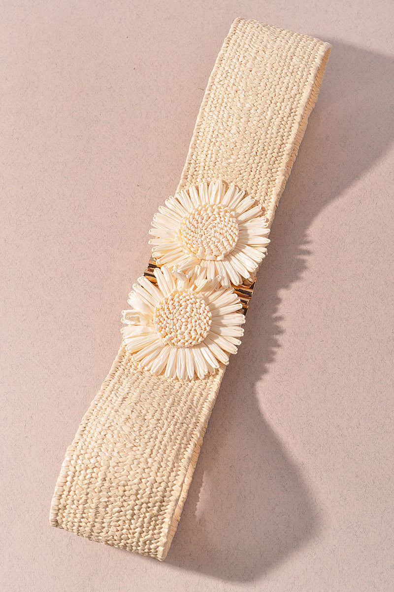 DOUBLE FRONT FLOWER ELASTIC BELT