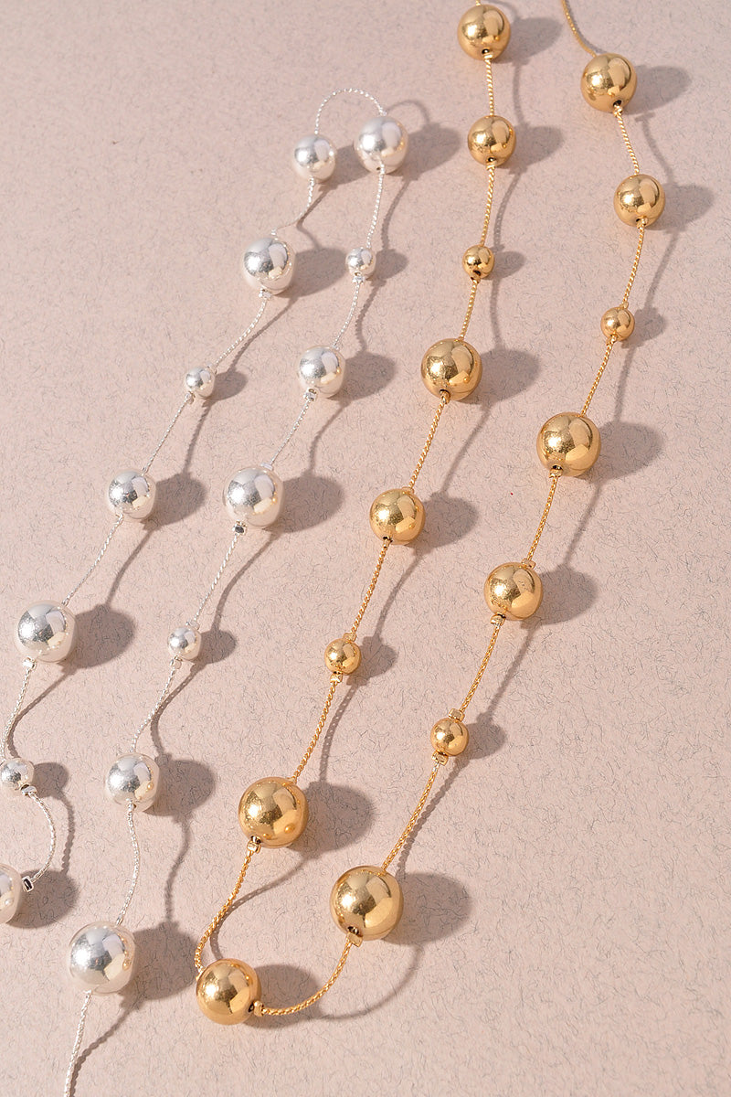 METAL BALL STATION LONG NECKLACE