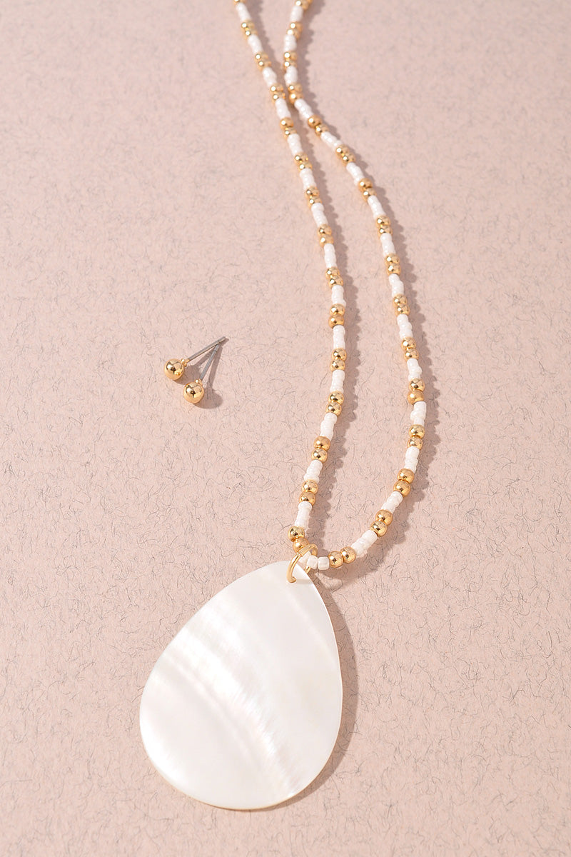 TEARDROP PENDANT BEADED NECKLACE SET