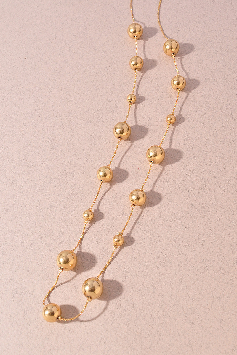 METAL BALL STATION LONG NECKLACE