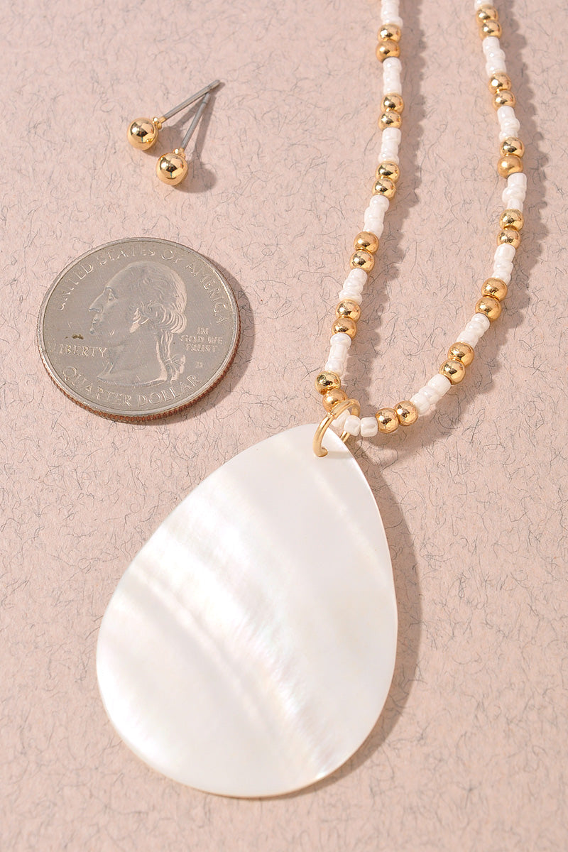TEARDROP PENDANT BEADED NECKLACE SET