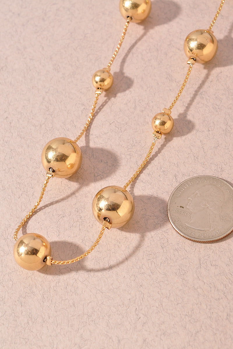 METAL BALL STATION LONG NECKLACE
