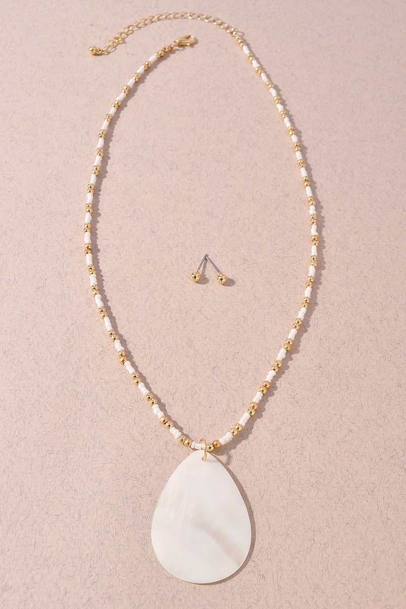 TEARDROP PENDANT BEADED NECKLACE SET