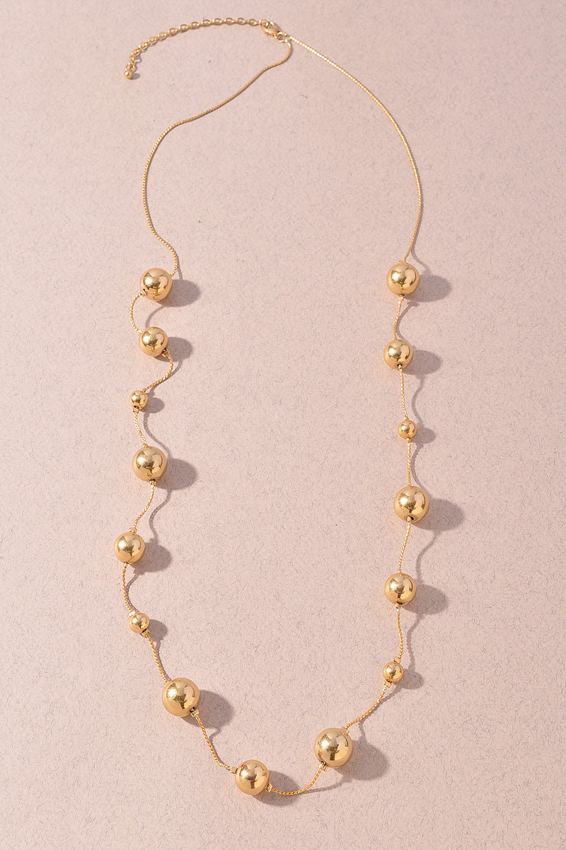 METAL BALL STATION LONG NECKLACE