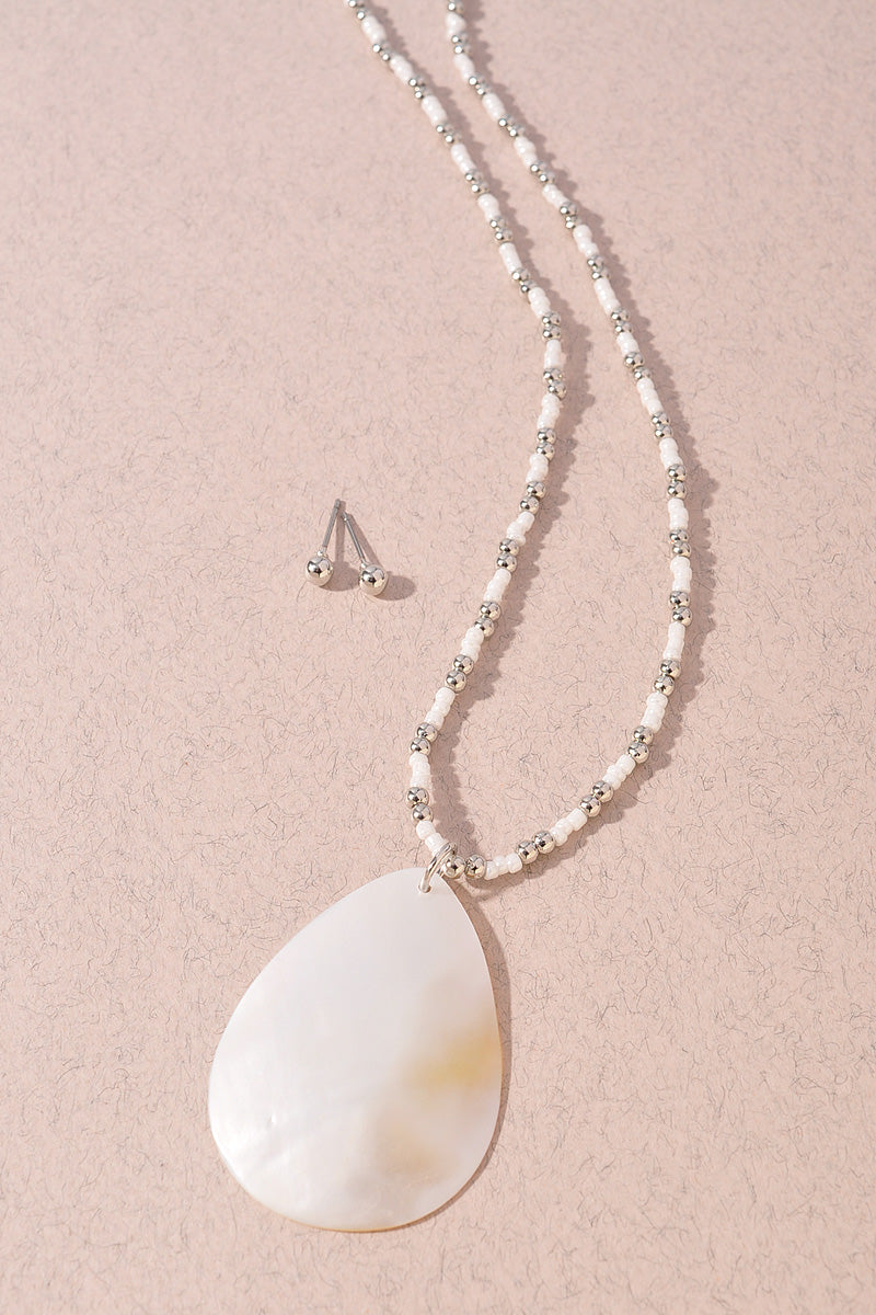 TEARDROP PENDANT BEADED NECKLACE SET