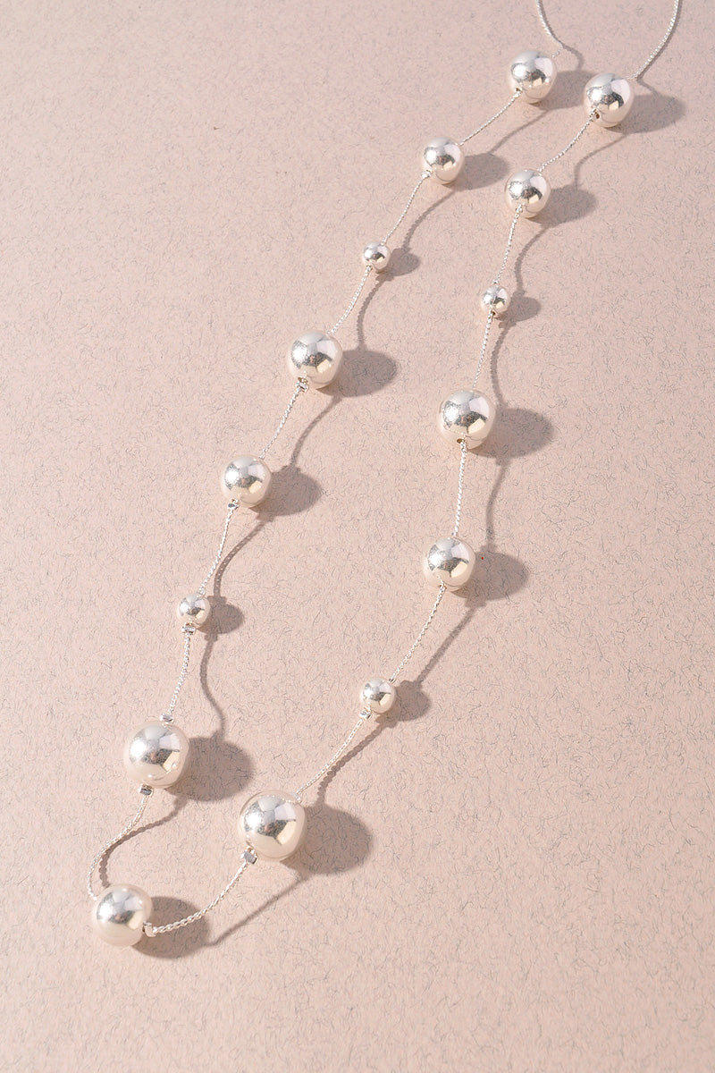 METAL BALL STATION LONG NECKLACE