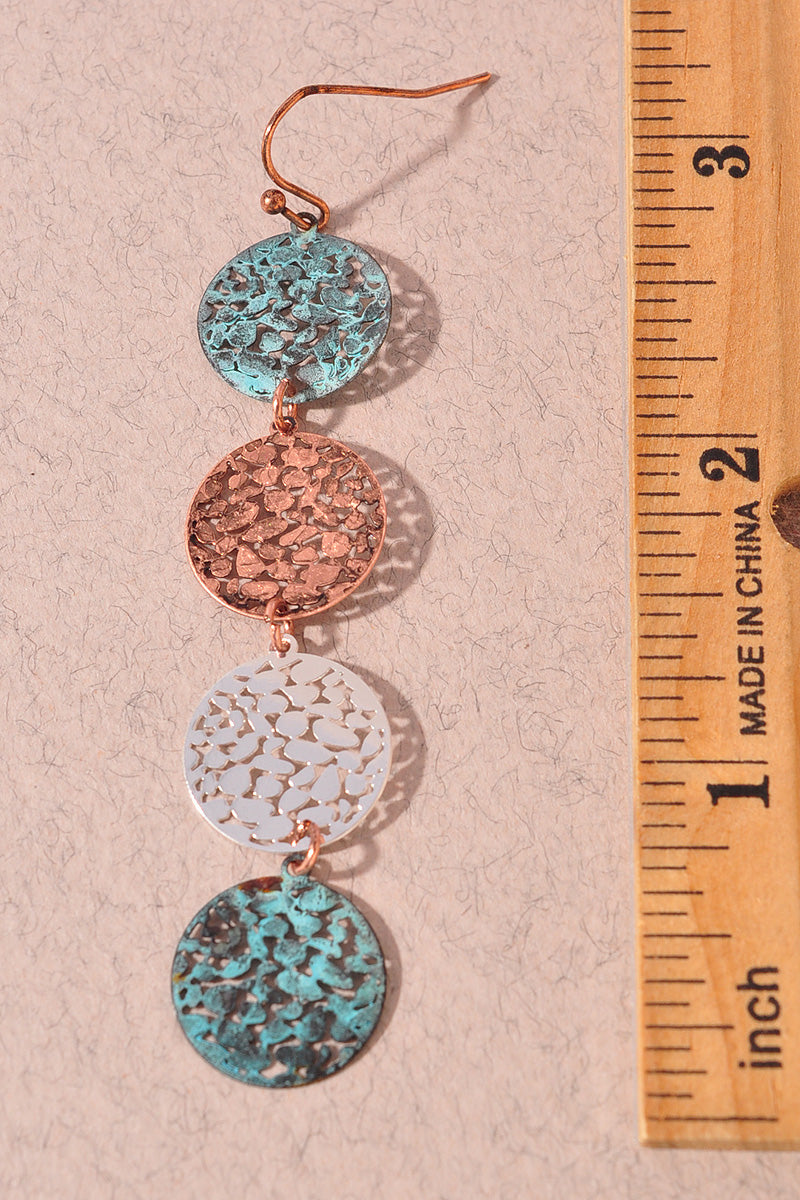 LASER CUT CIRCLE METAL EARRINGS