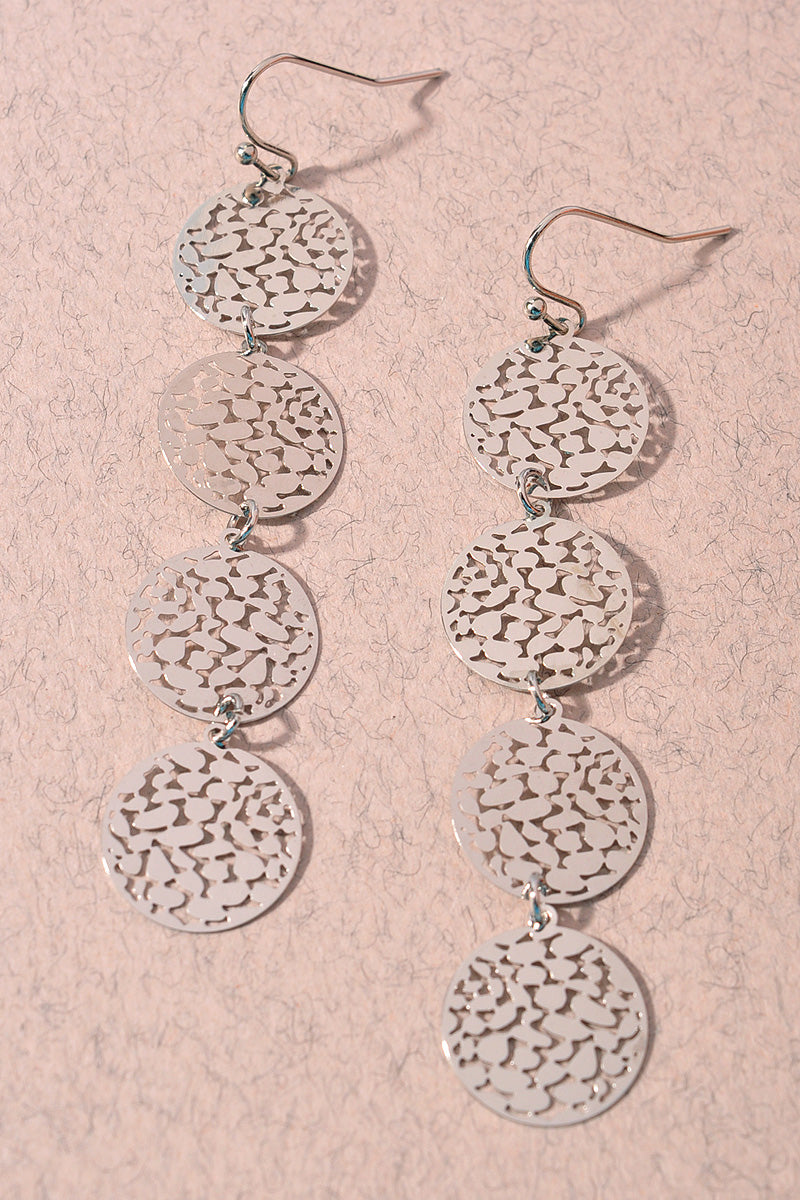 LASER CUT CIRCLE METAL EARRINGS