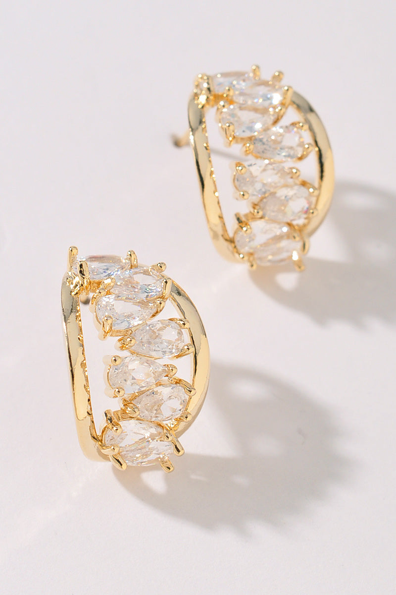 GOLD DIPPED HO0P POST EARRINGS