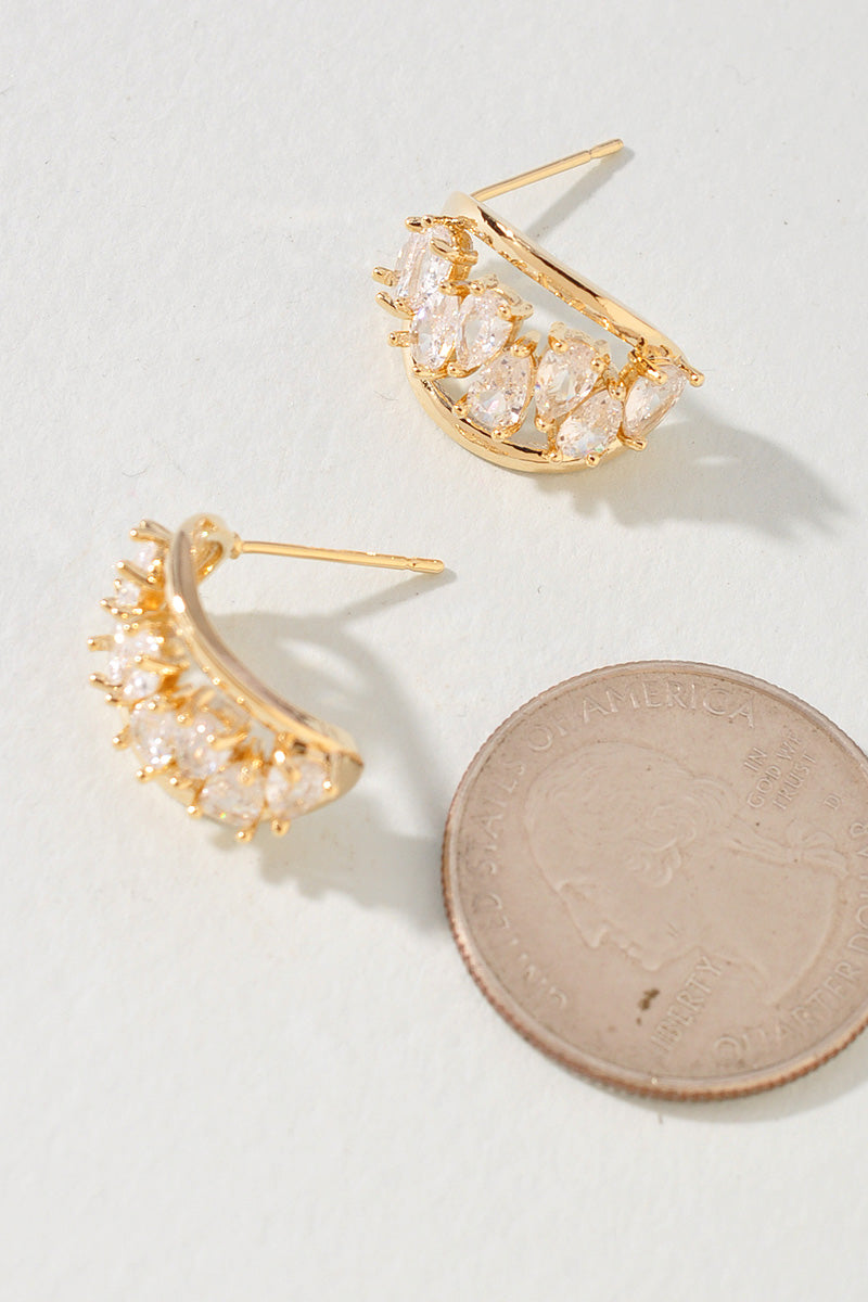 GOLD DIPPED HO0P POST EARRINGS