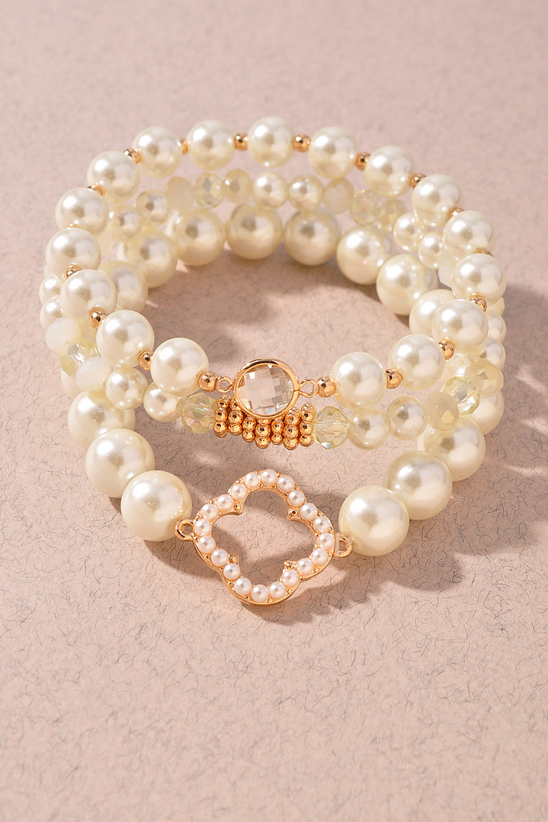 Triple Pearl Pendant Bracelet