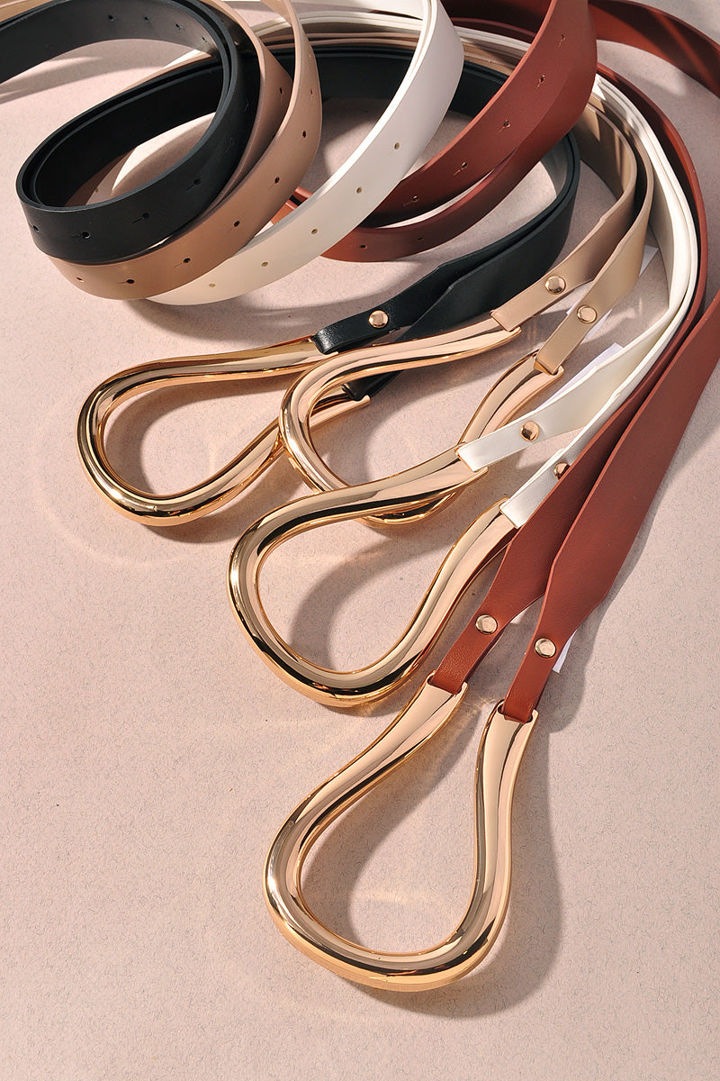 Sideways Teardrop Buckle Wrap Around Belt