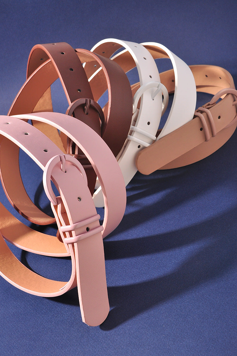 COLOR COATED CIRCLE LOOP BUCKLE BELT