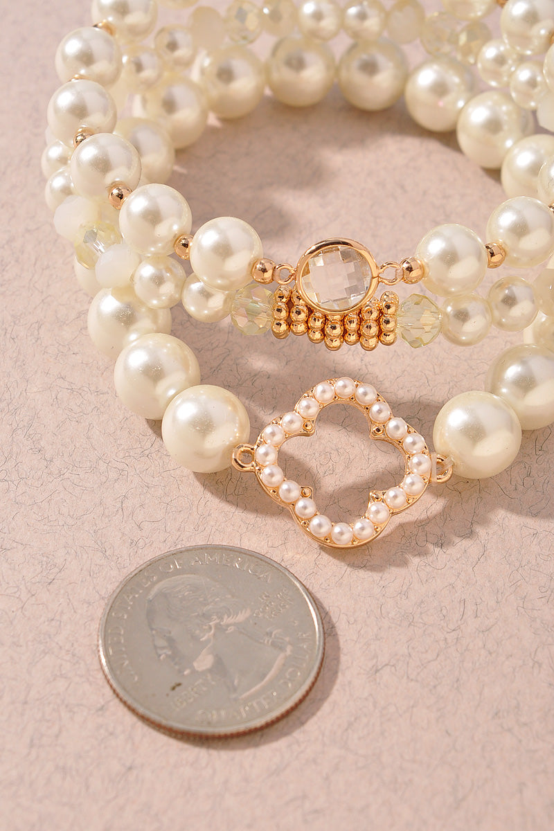 Triple Pearl Pendant Bracelet