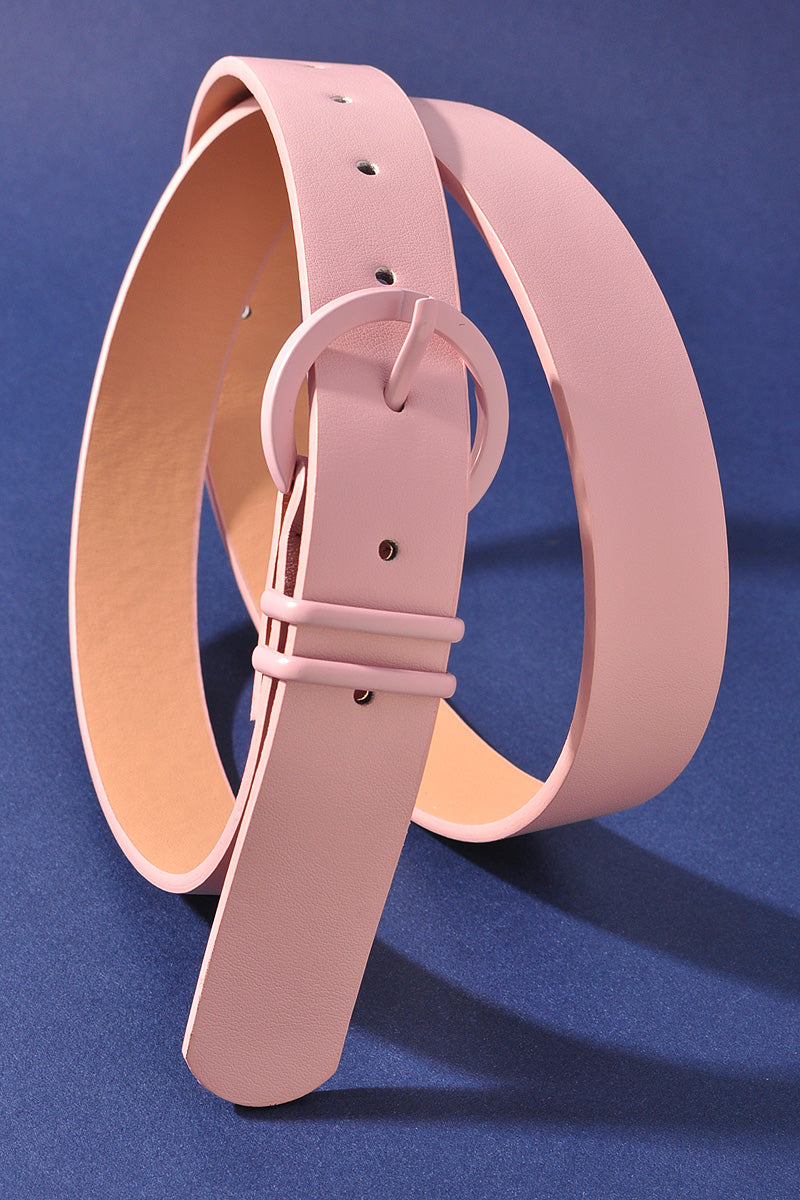 COLOR COATED CIRCLE LOOP BUCKLE BELT