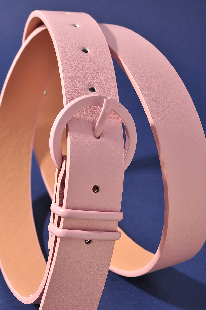 COLOR COATED CIRCLE LOOP BUCKLE BELT