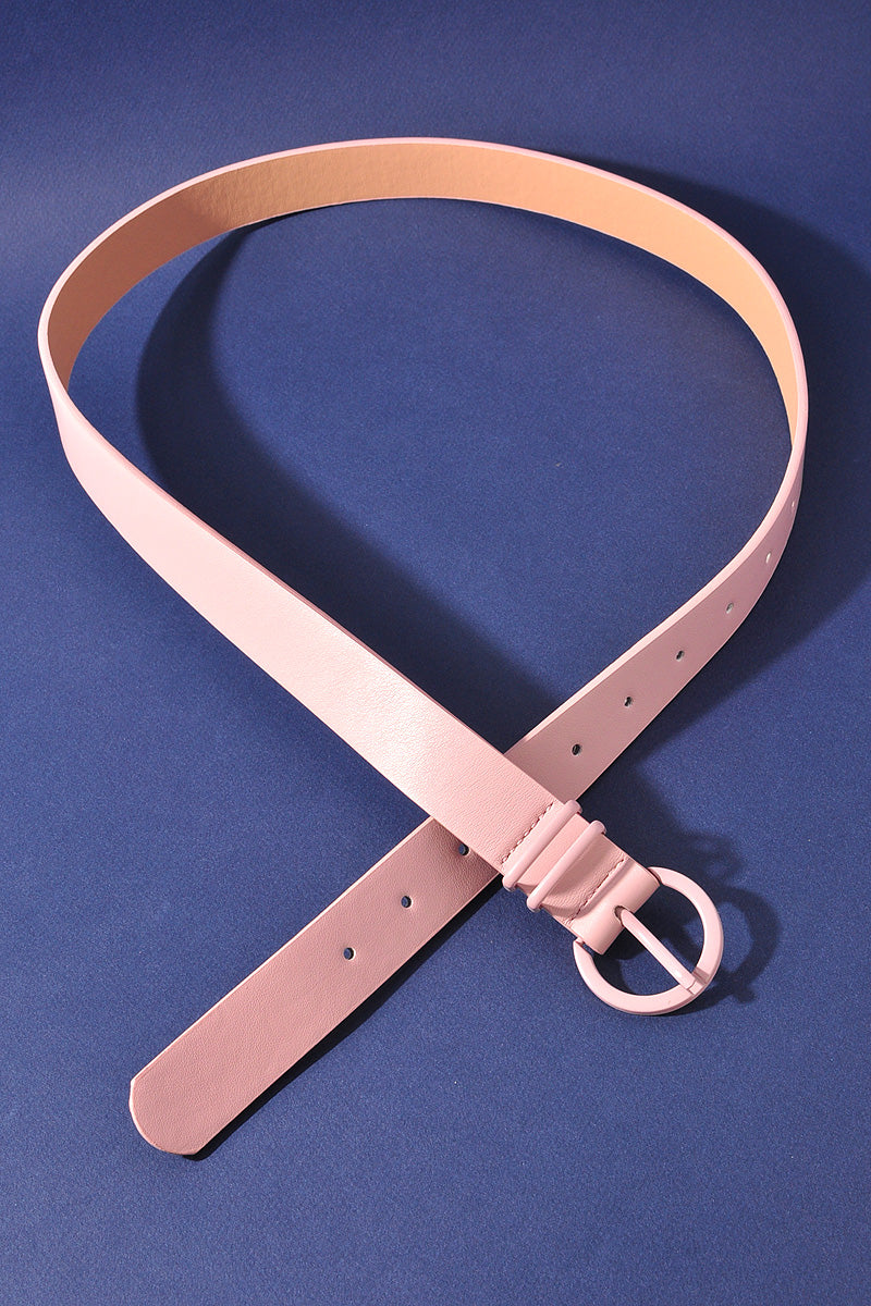 COLOR COATED CIRCLE LOOP BUCKLE BELT
