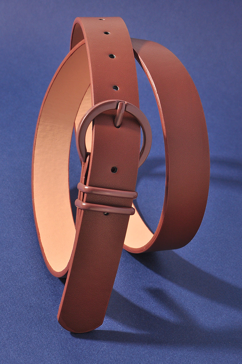 COLOR COATED CIRCLE LOOP BUCKLE BELT