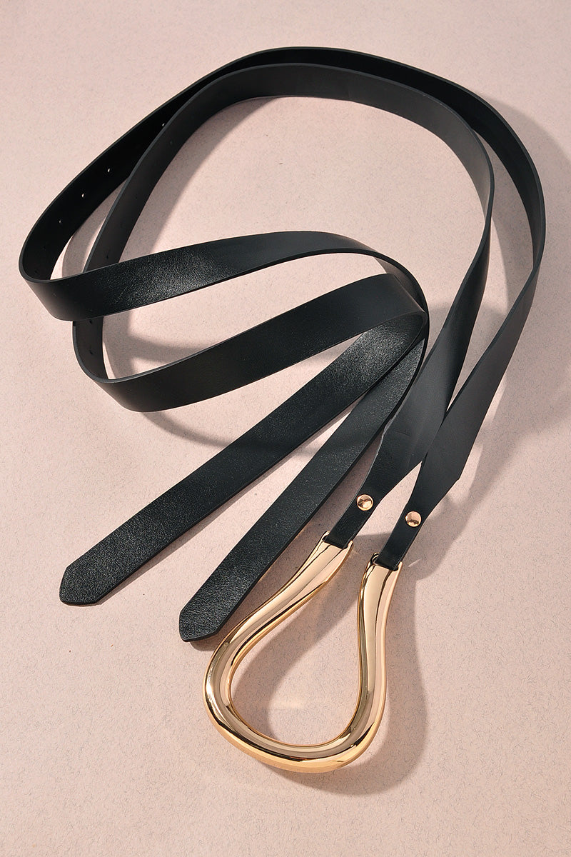Sideways Teardrop Buckle Wrap Around Belt