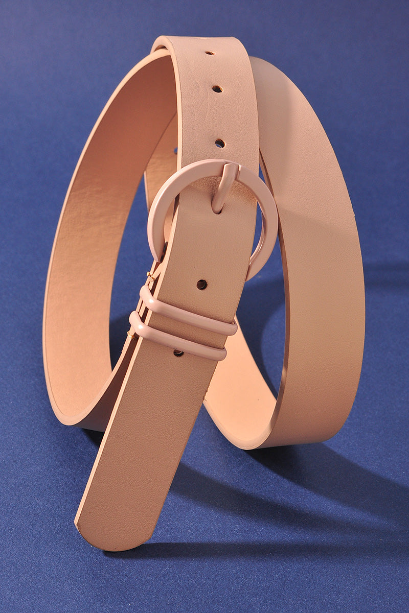 COLOR COATED CIRCLE LOOP BUCKLE BELT