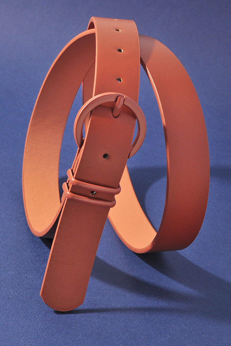 COLOR COATED CIRCLE LOOP BUCKLE BELT