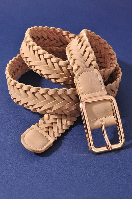 BRAIDED BASIC RECTANGLE BUCKLE BELT