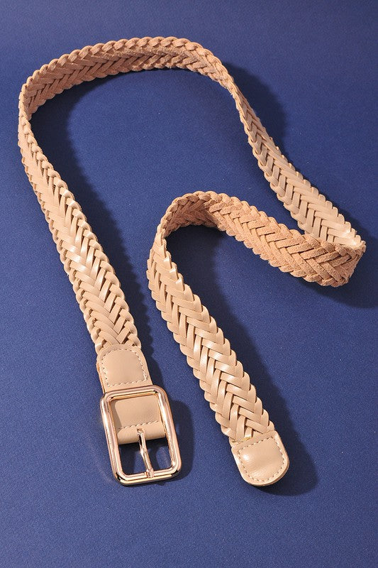 BRAIDED BASIC RECTANGLE BUCKLE BELT