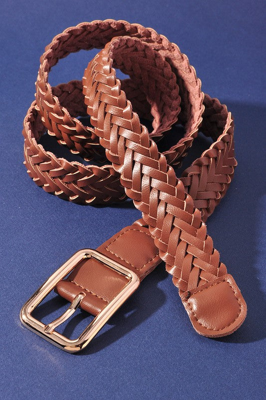 BRAIDED BASIC RECTANGLE BUCKLE BELT