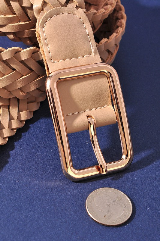 BRAIDED BASIC RECTANGLE BUCKLE BELT