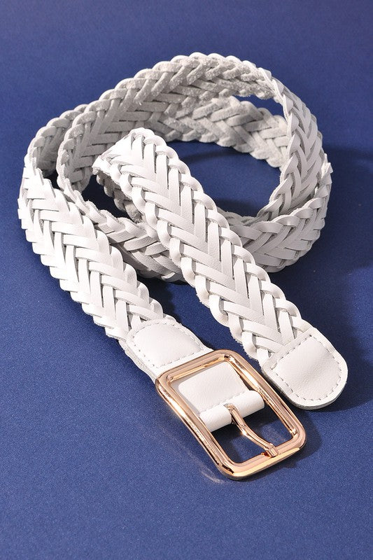BRAIDED BASIC RECTANGLE BUCKLE BELT