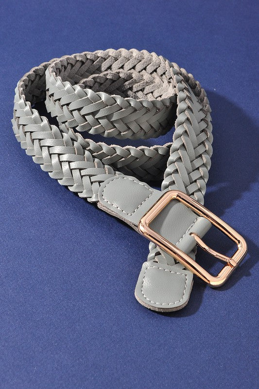 BRAIDED BASIC RECTANGLE BUCKLE BELT