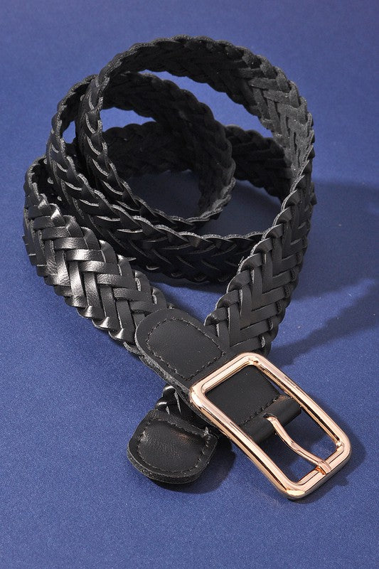 BRAIDED BASIC RECTANGLE BUCKLE BELT