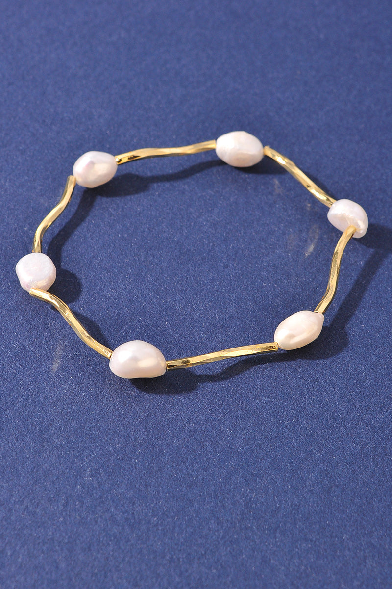 PEARL BEAD GOLD DIPPED BRACELET