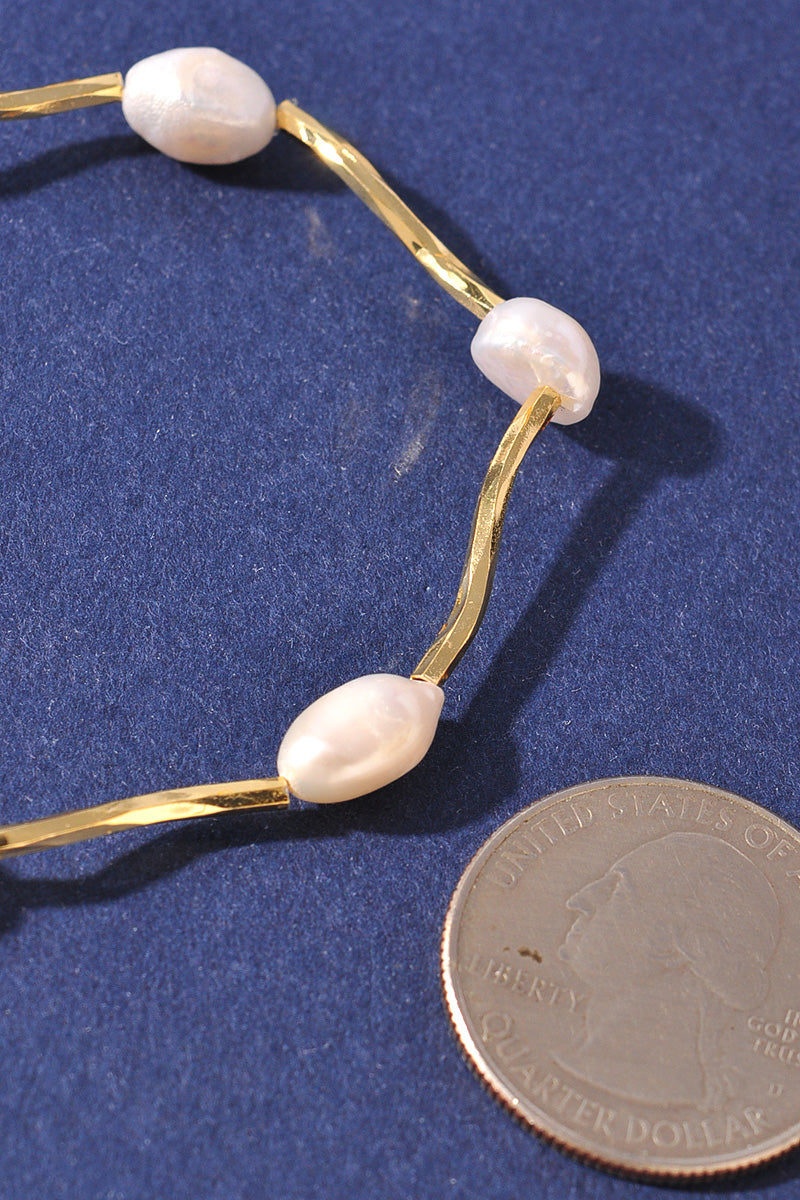 PEARL BEAD GOLD DIPPED BRACELET