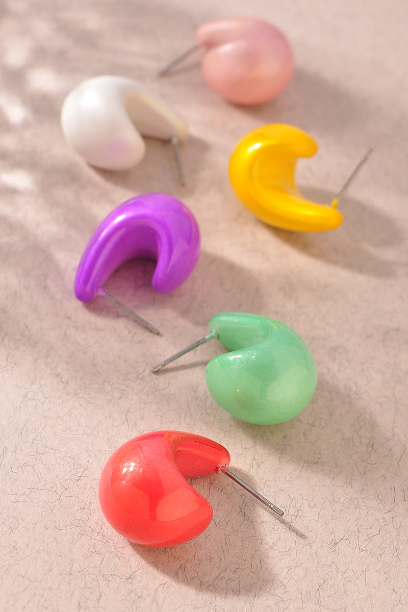 TEARDROP METALLIC COLOR COAT EARRINGS