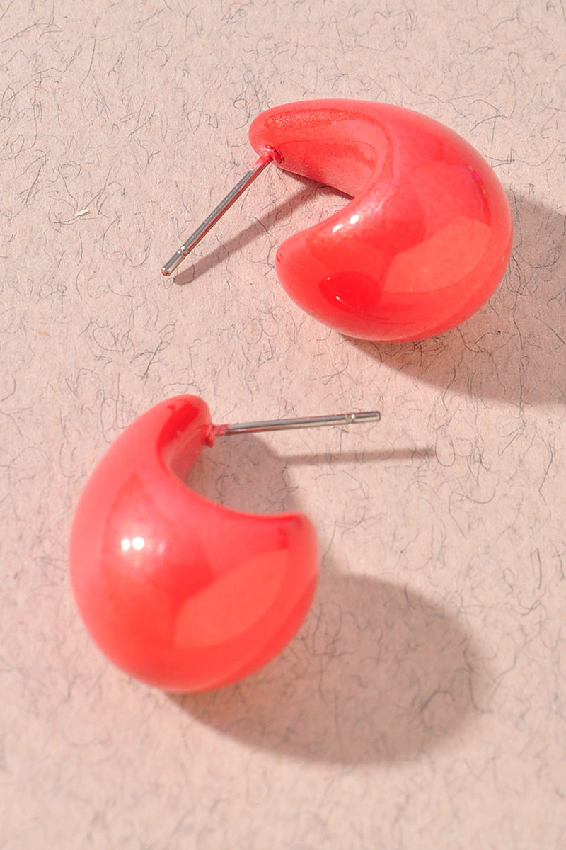 TEARDROP METALLIC COLOR COAT EARRINGS