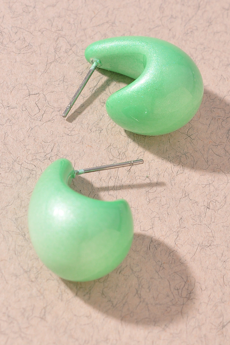 TEARDROP METALLIC COLOR COAT EARRINGS