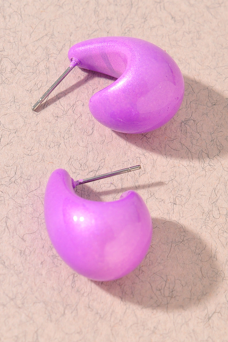 TEARDROP METALLIC COLOR COAT EARRINGS