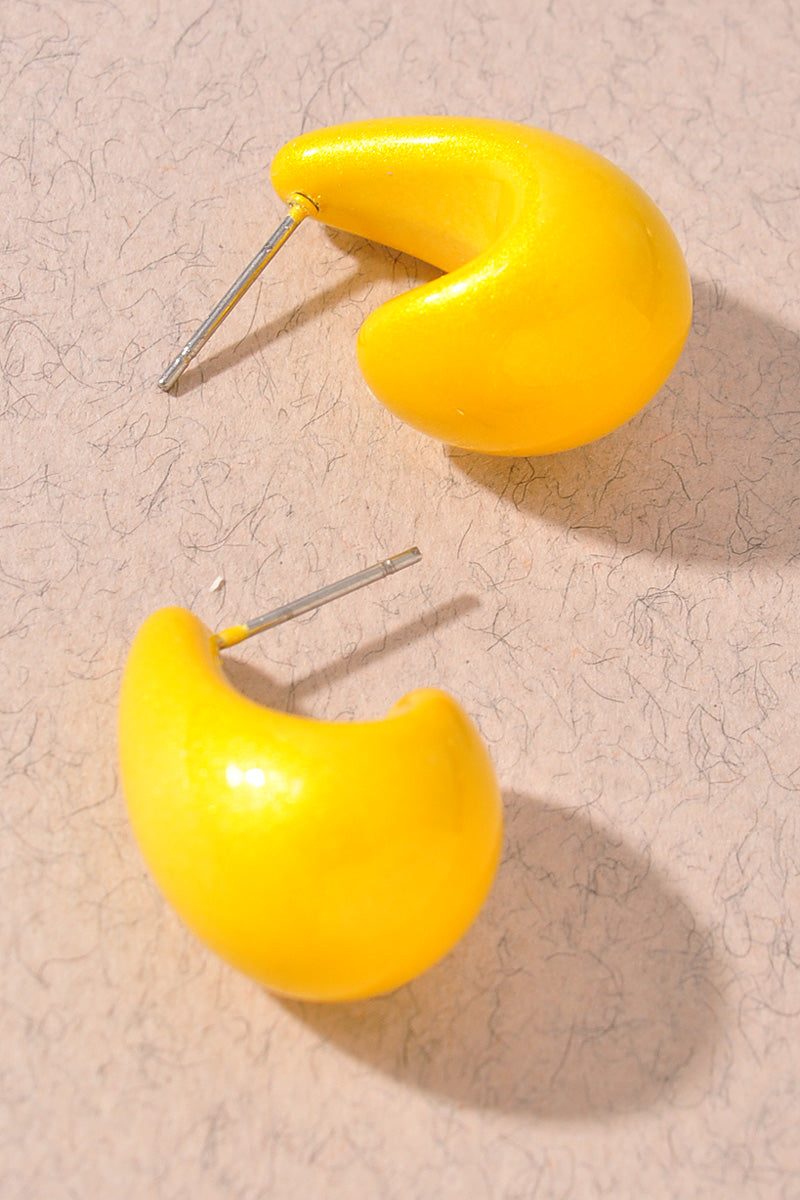 TEARDROP METALLIC COLOR COAT EARRINGS