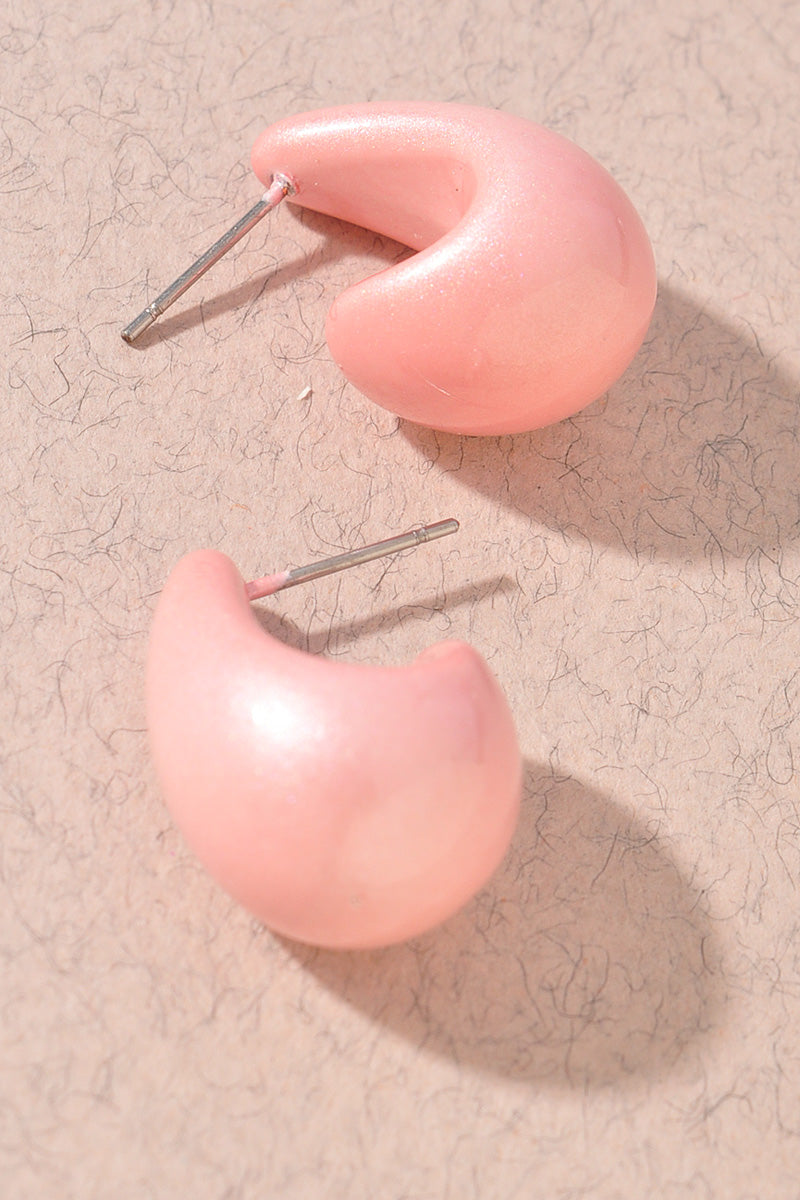 TEARDROP METALLIC COLOR COAT EARRINGS