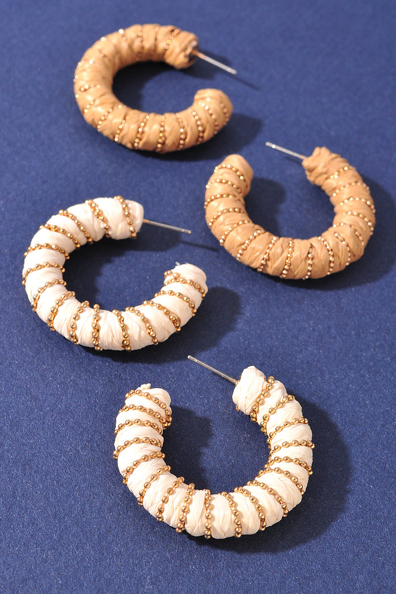 Raffia Hoop Earrings
