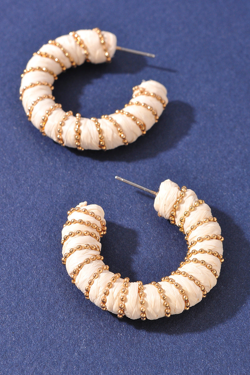 Raffia Hoop Earrings