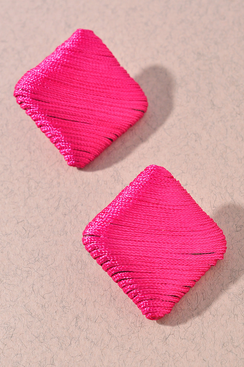 THREAD WRAPPED GEOMETRIC SHAPE EARRINGS