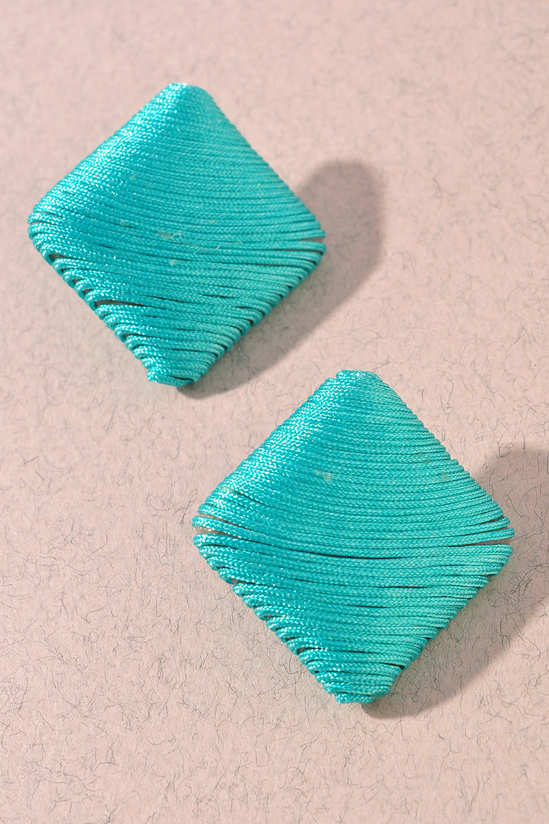 THREAD WRAPPED GEOMETRIC SHAPE EARRINGS