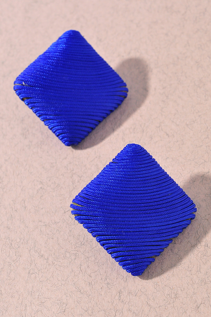 THREAD WRAPPED GEOMETRIC SHAPE EARRINGS