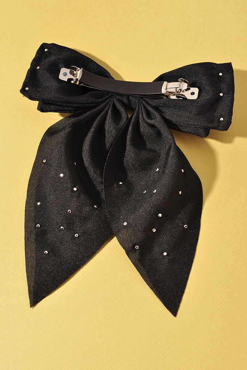 RHINESTONE RIBBON BOW HAIR PIN